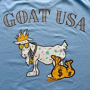 GOAT USA Blue Graphic Tee - Short Sleeve- super soft, washed but never worn